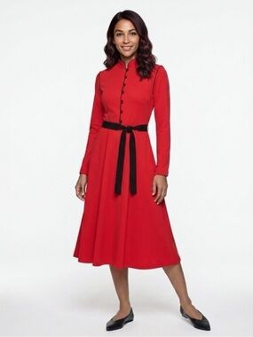 David WARREN red orange vintage 80’s dress.